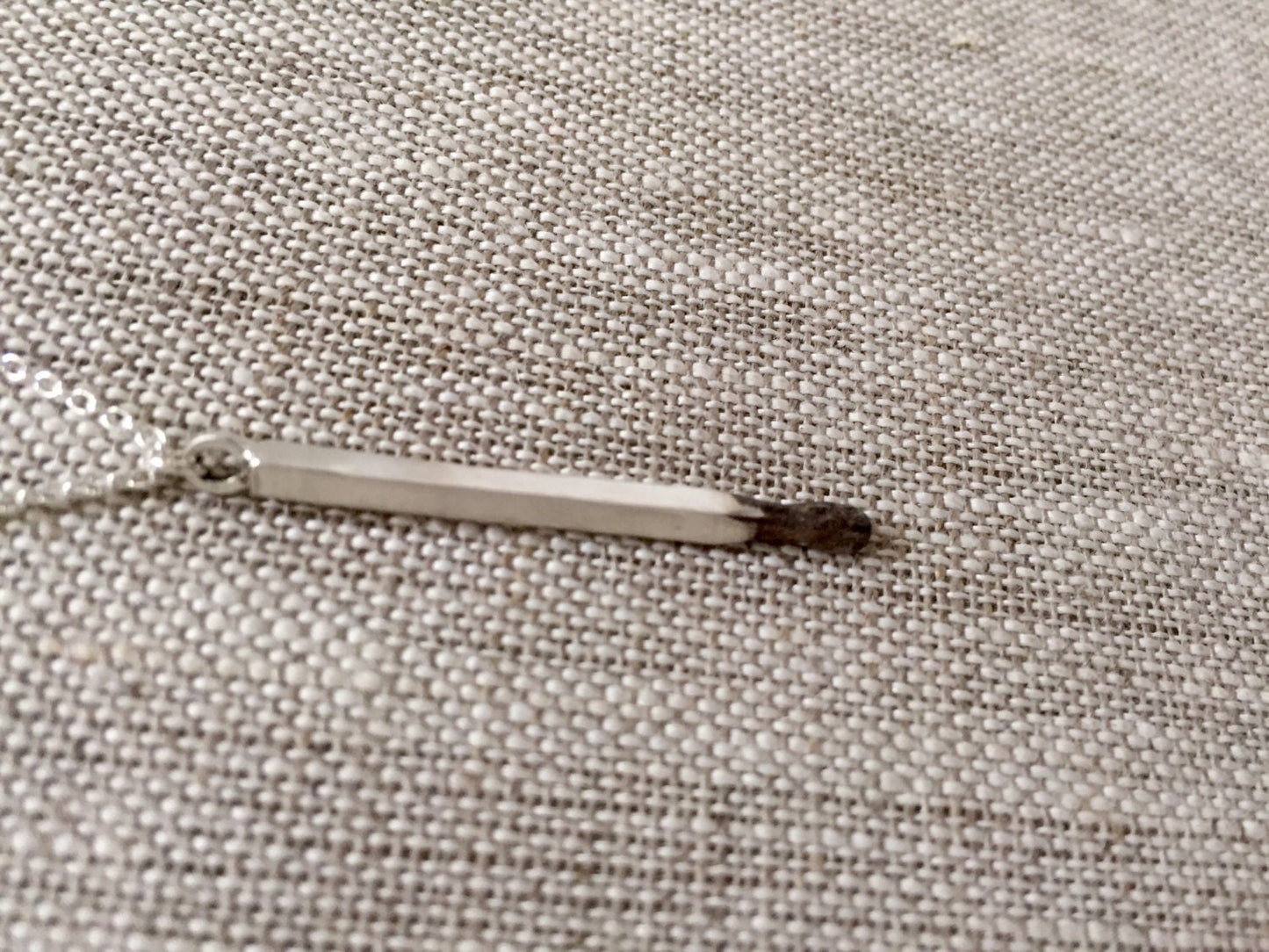 Matchstick Necklace Burning Love Solid Sterling Silver by iNk Jewelry