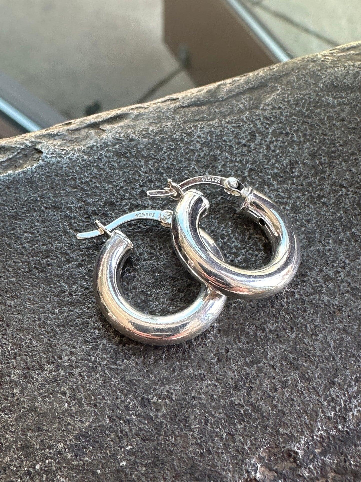 Sterling Silver Hoop Earrings-Small & Beefy by iNk Jewelry