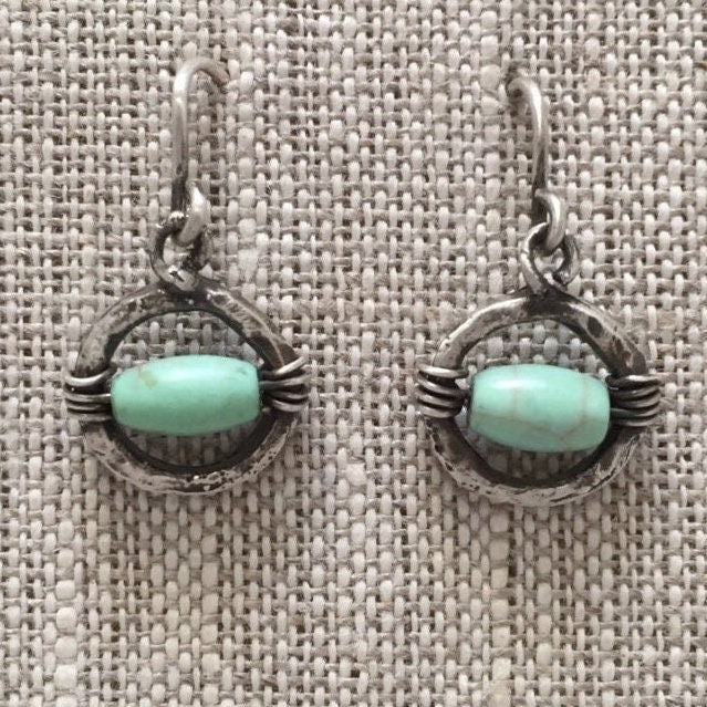 Little Mondo Sterling Silver & Turquoise Earrings by iNk Jewelry