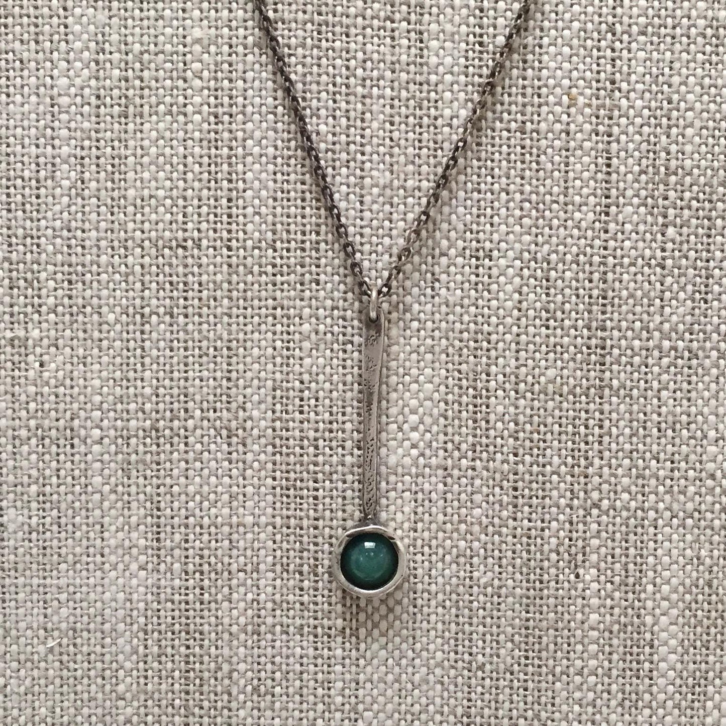 Tic Toc Sterling Silver Gemstone Necklace with Turquoise by iNk Jewelry