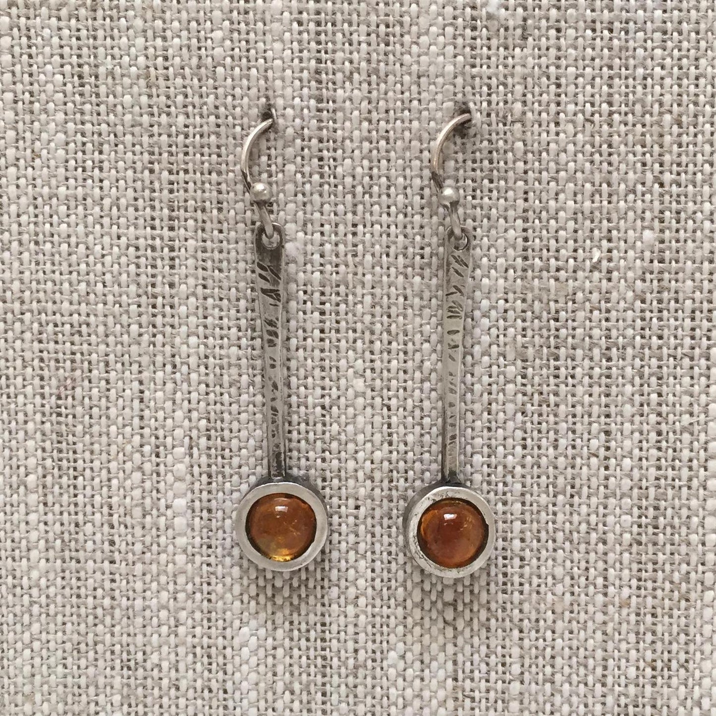 Tic Tok Earrings Sterling Silver Carnelian Gemstone Dangle Long Drop by iNk Jewelry
