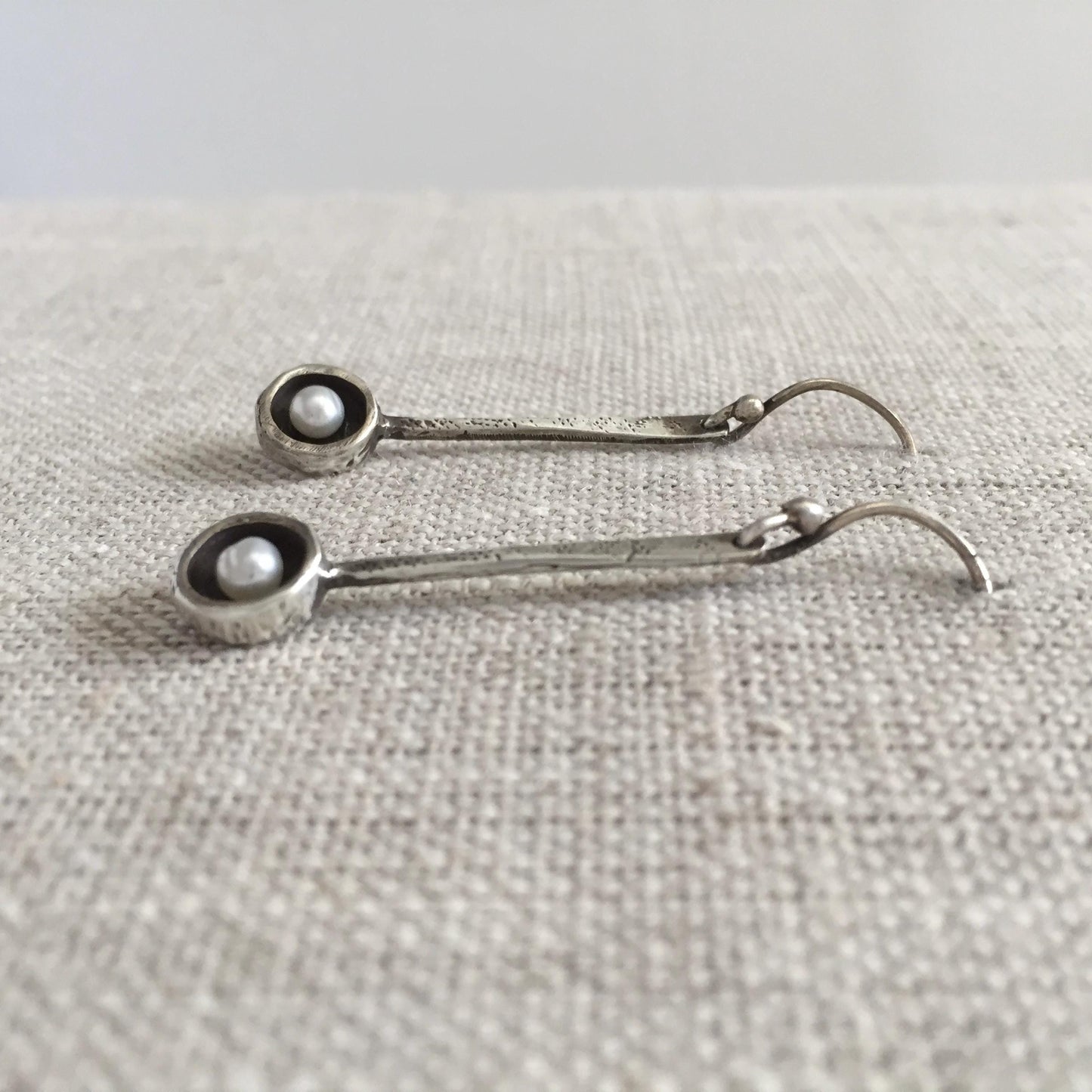Tic Toc Sterling Silver Gemstone Earrings with Turquoise by iNk Jewelry
