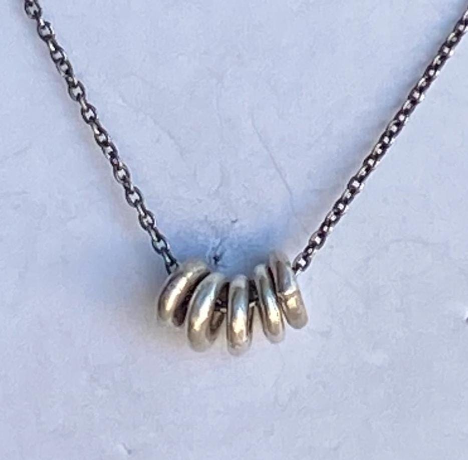 Sterling Silver Disc Necklace "Linked" by iNk Jewelry