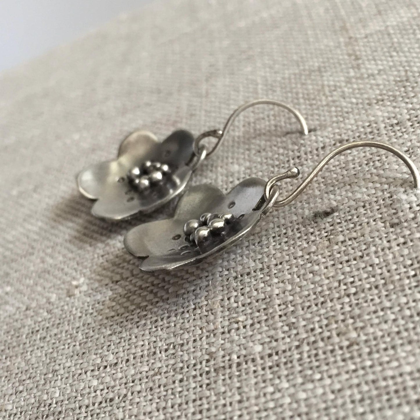 Sterling Silver Buttercup Floral Earrings by iNk Jewelry