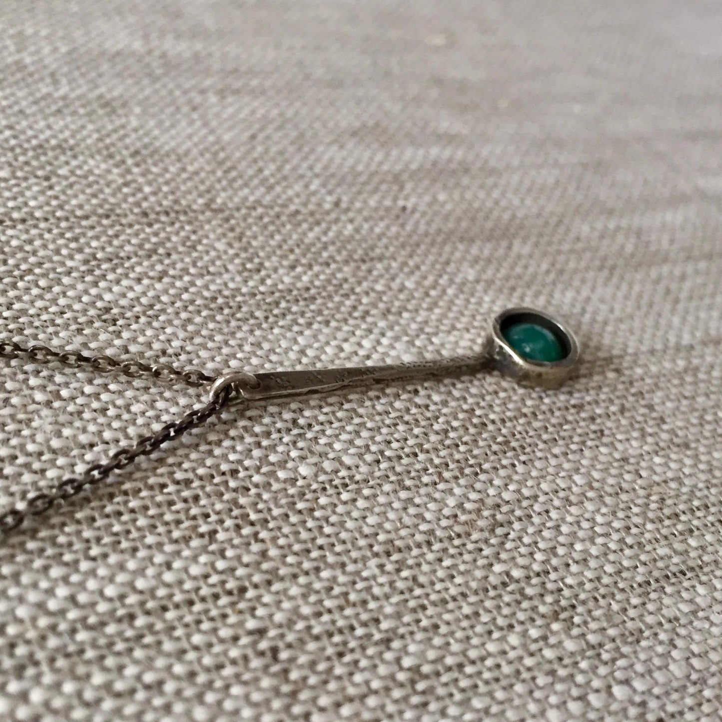 Tic Toc Sterling Silver Gemstone Necklace with Turquoise by iNk Jewelry