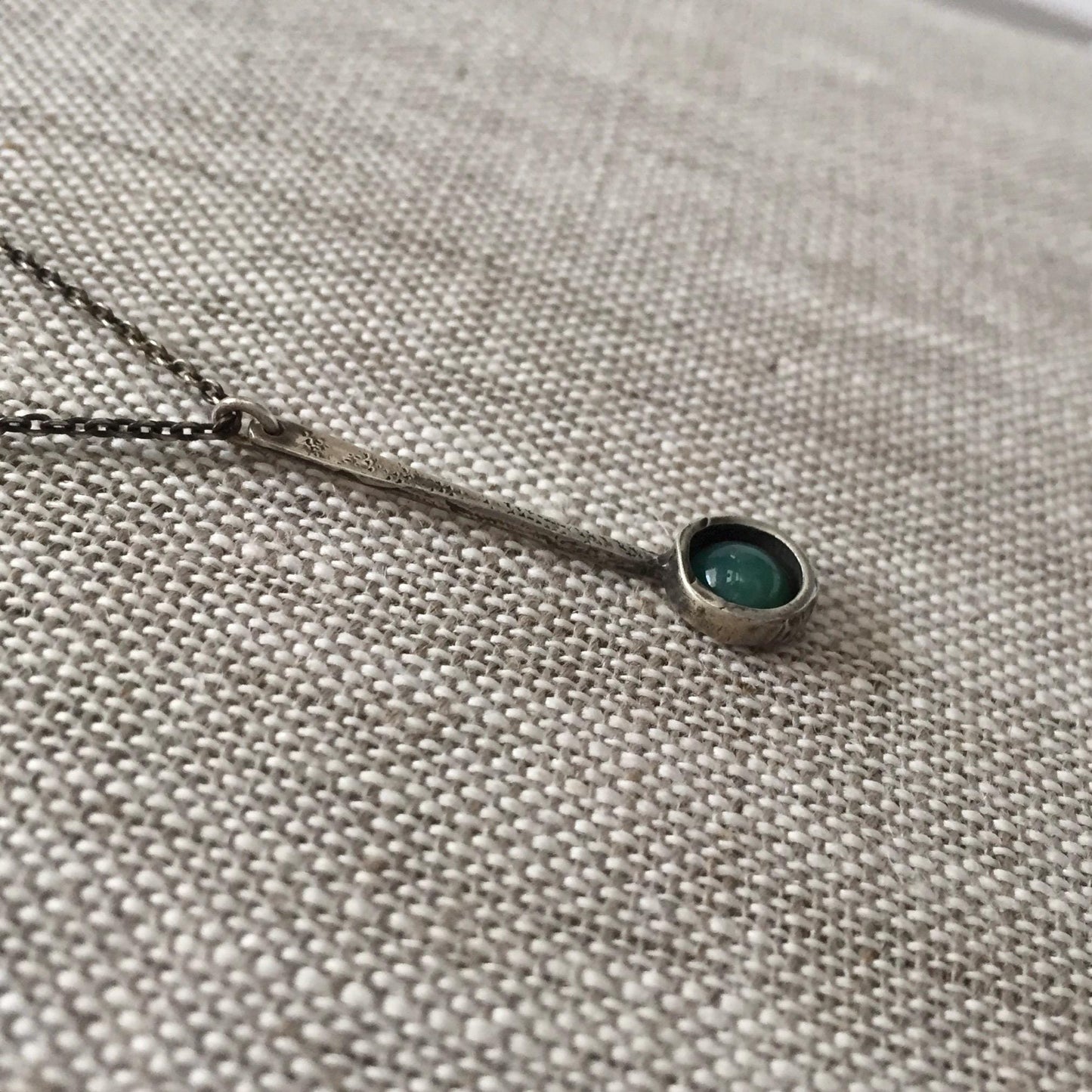 Tic Toc Sterling Silver Gemstone Necklace with Turquoise by iNk Jewelry