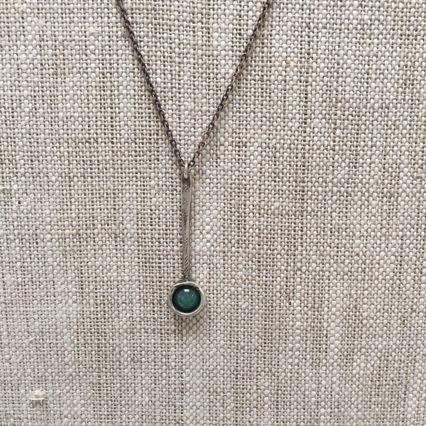 Tic Toc Sterling Silver Gemstone Necklace with Turquoise by iNk Jewelry