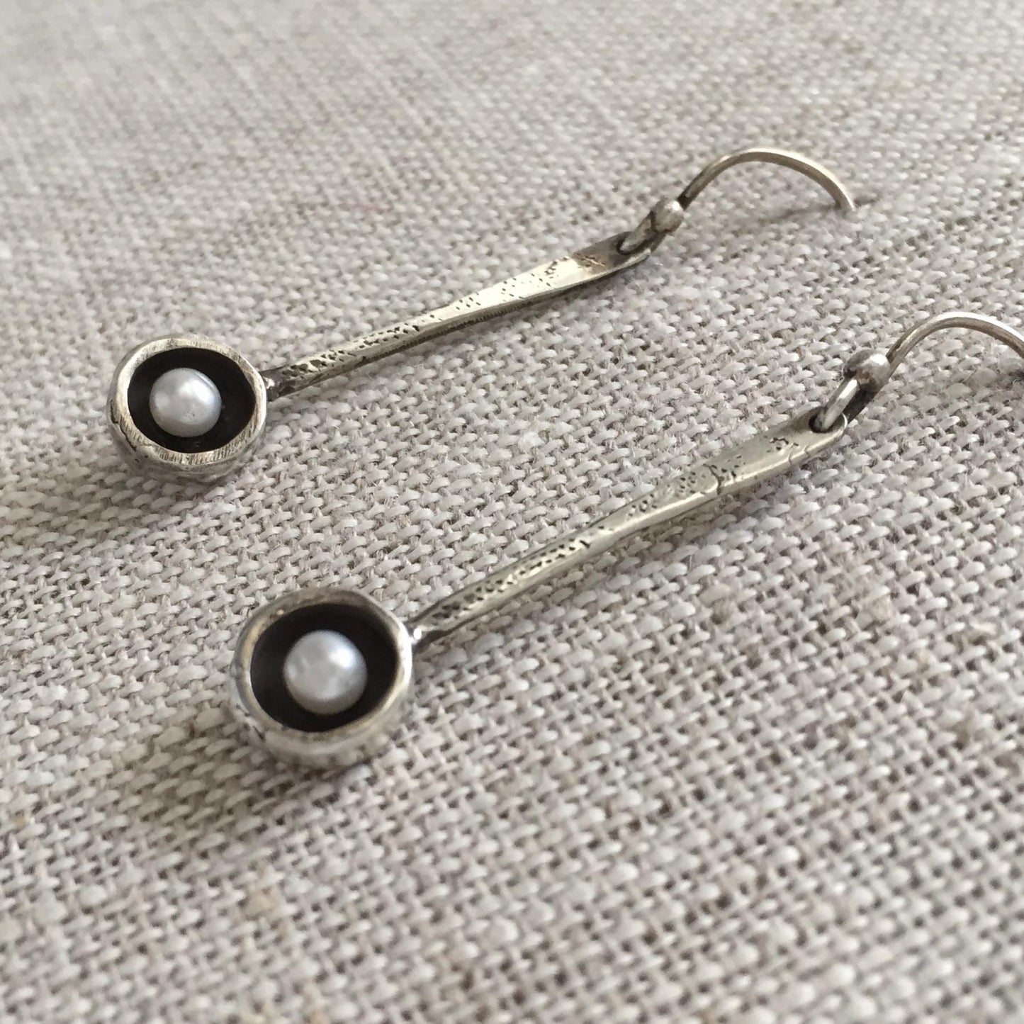 Tic Toc Sterling Silver Gemstone Earrings with Turquoise by iNk Jewelry