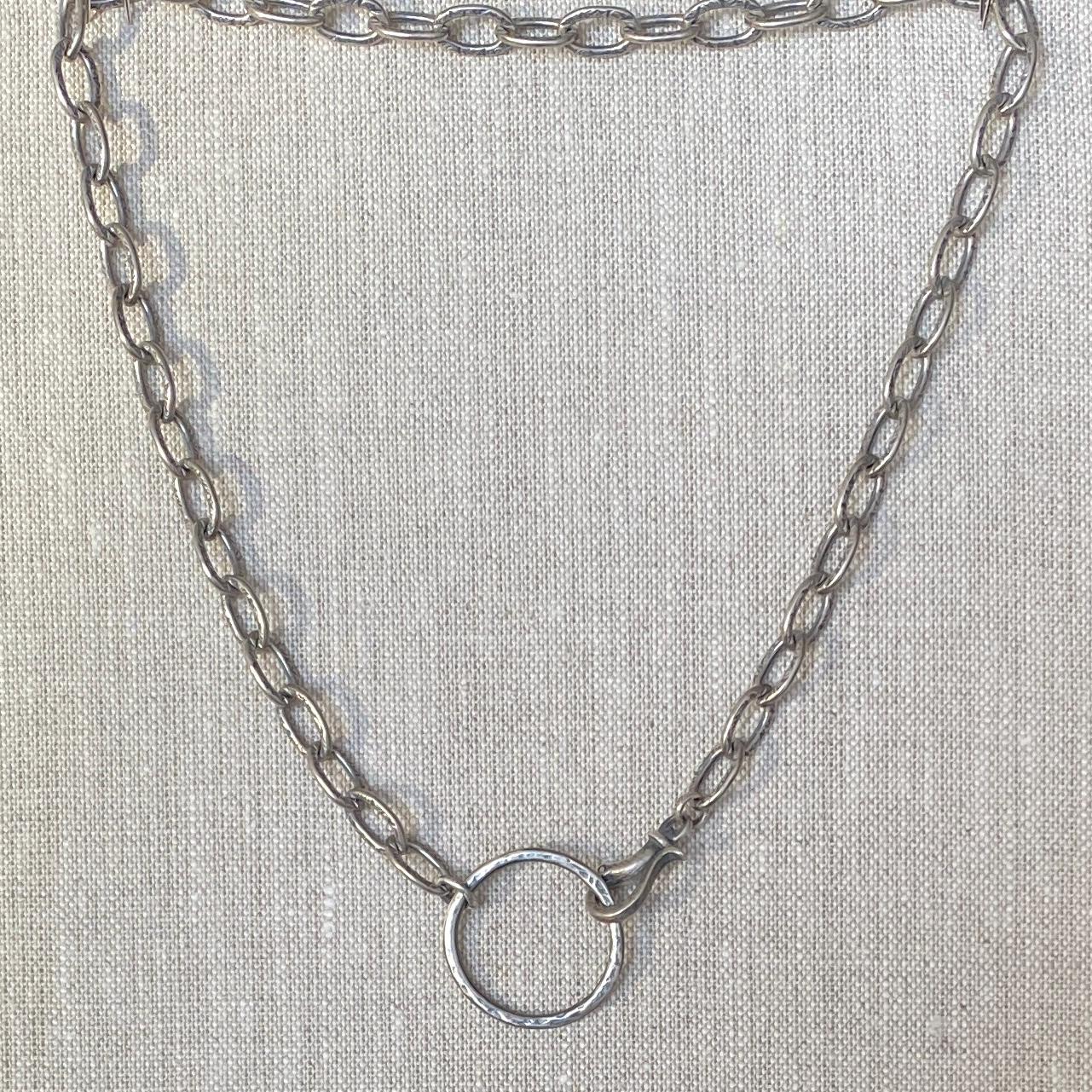 Midnight Moon Beefy Solid Sterling Silver necklace by iNk Jewelry