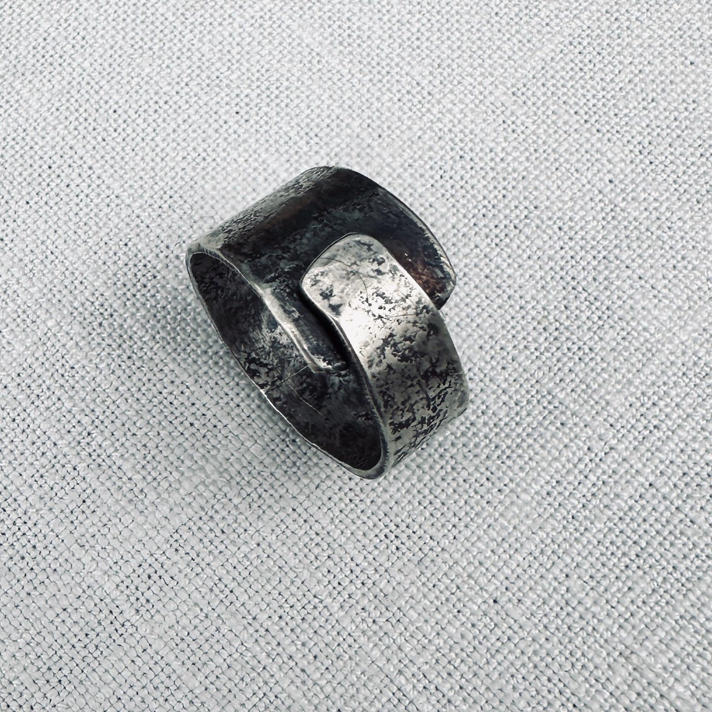 Wrapped Textured Sterling Silver Adjustable Ring by iNk Jewelry