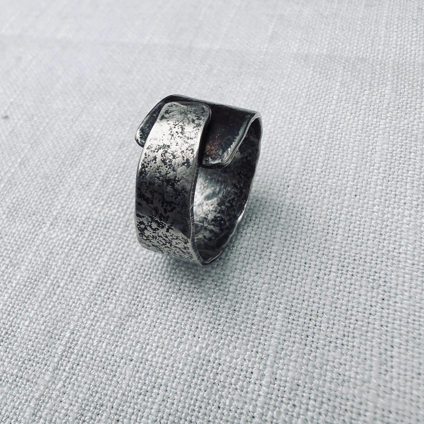 Wrapped Textured Sterling Silver Adjustable Ring by iNk Jewelry
