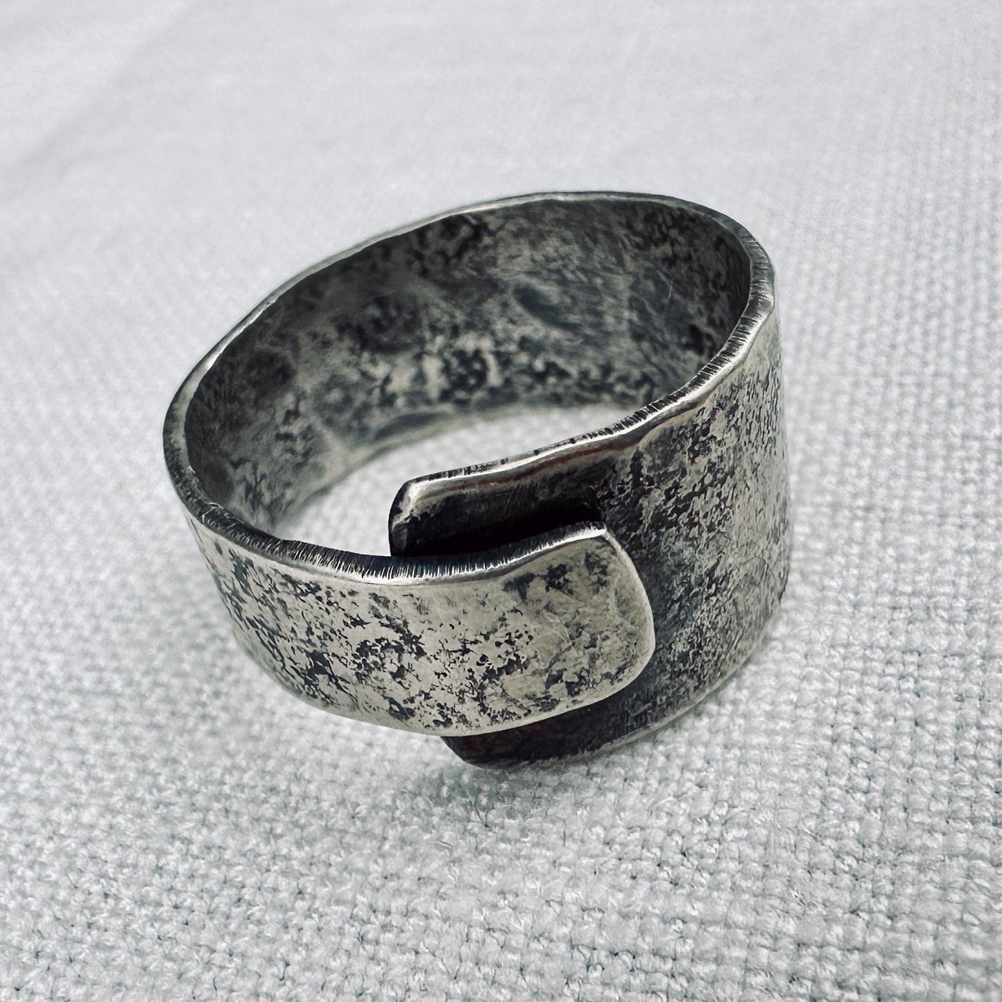 Wrapped Textured Sterling Silver Adjustable Ring by iNk Jewelry