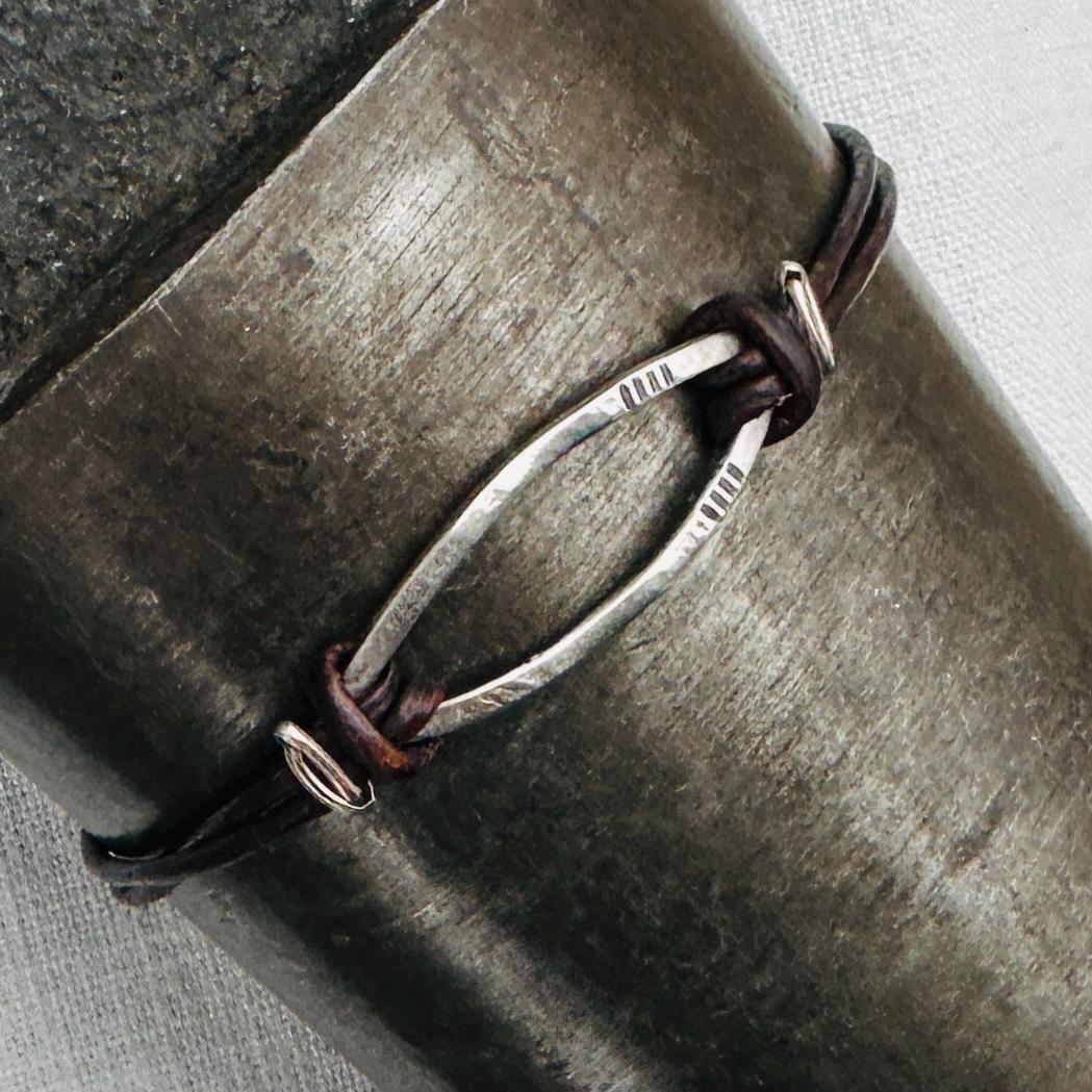 Bridle Leather & Sterling Silver Knotted Bracelet by iNk Jewelry