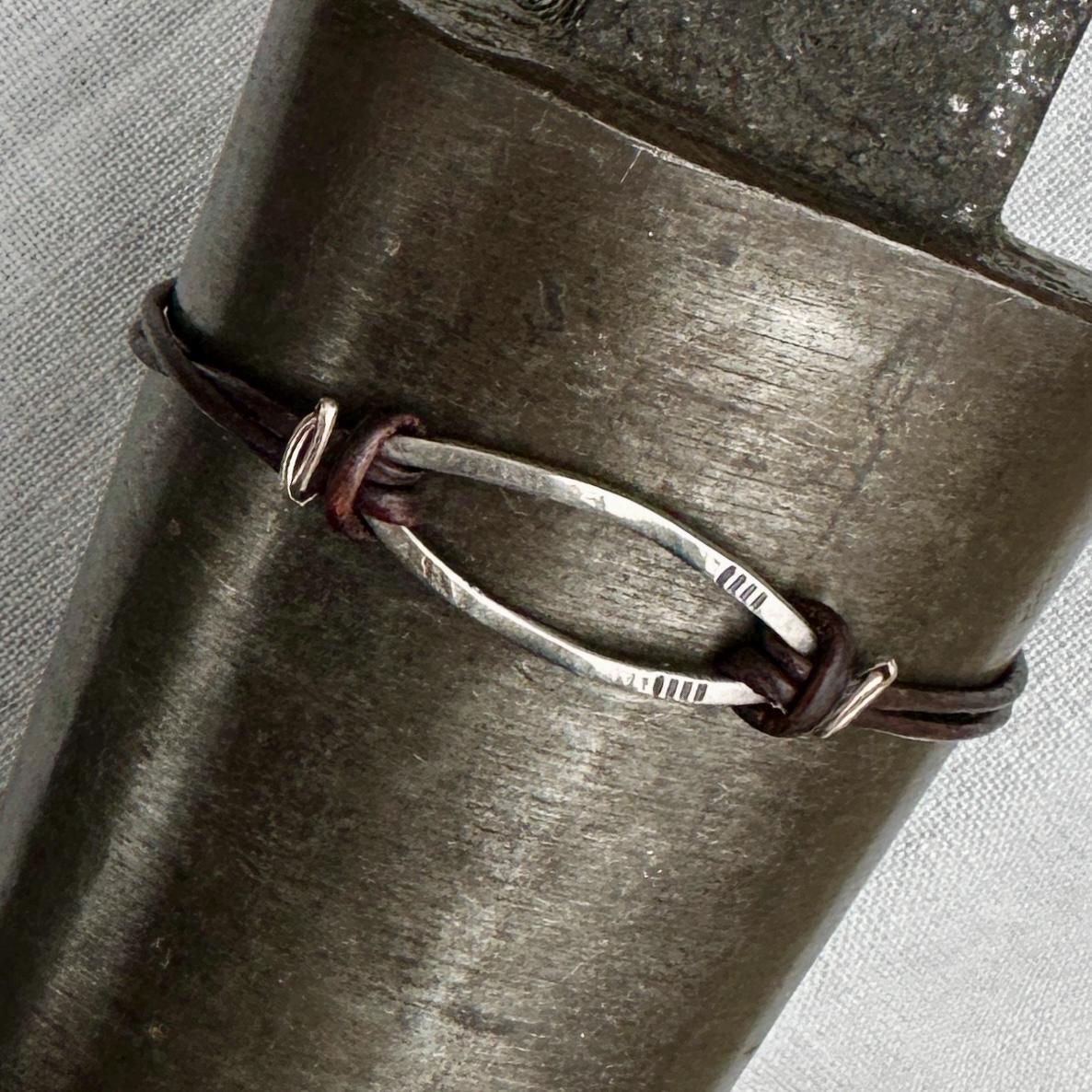 Bridle Leather & Sterling Silver Knotted Bracelet by iNk Jewelry
