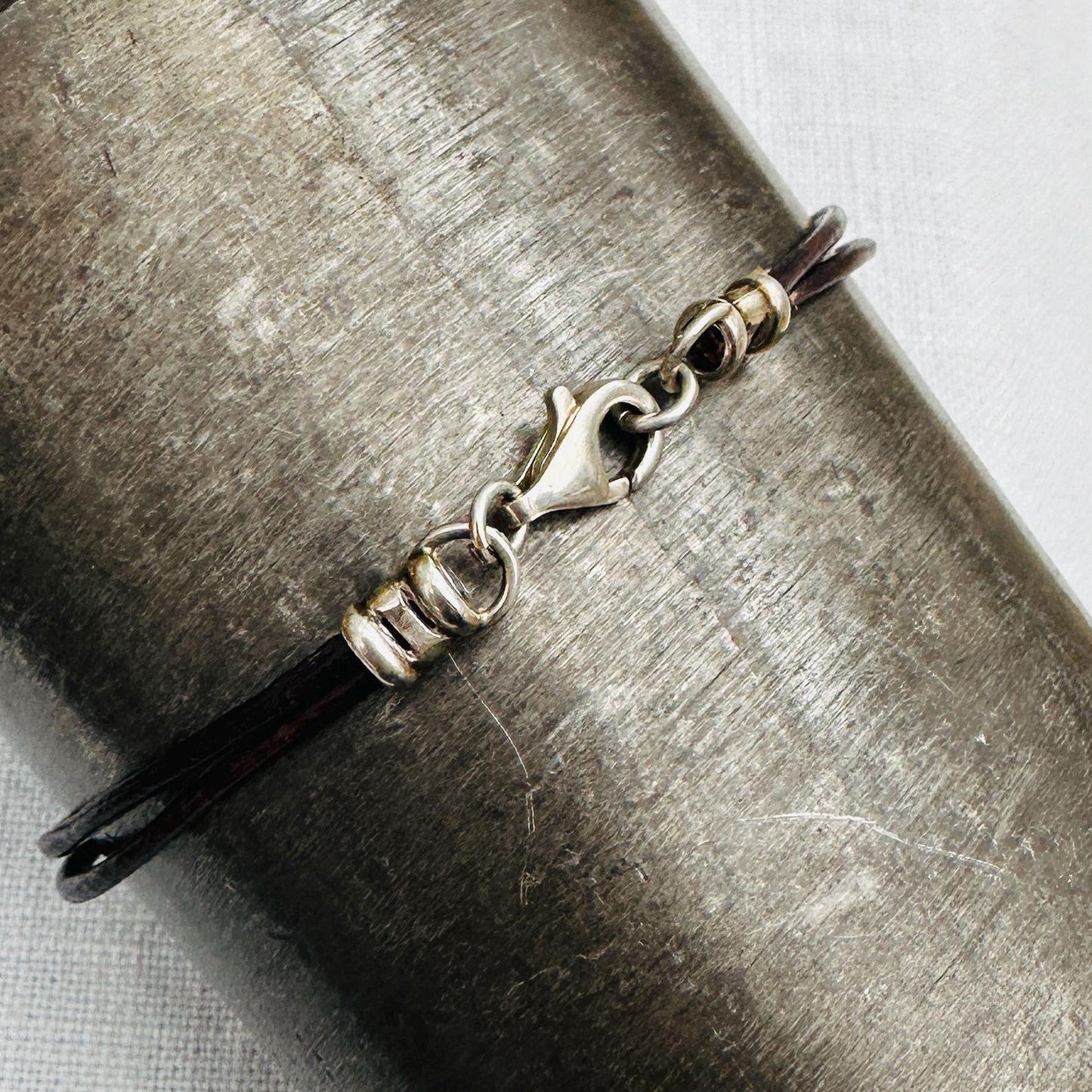 Bridle Leather & Sterling Silver Knotted Bracelet by iNk Jewelry