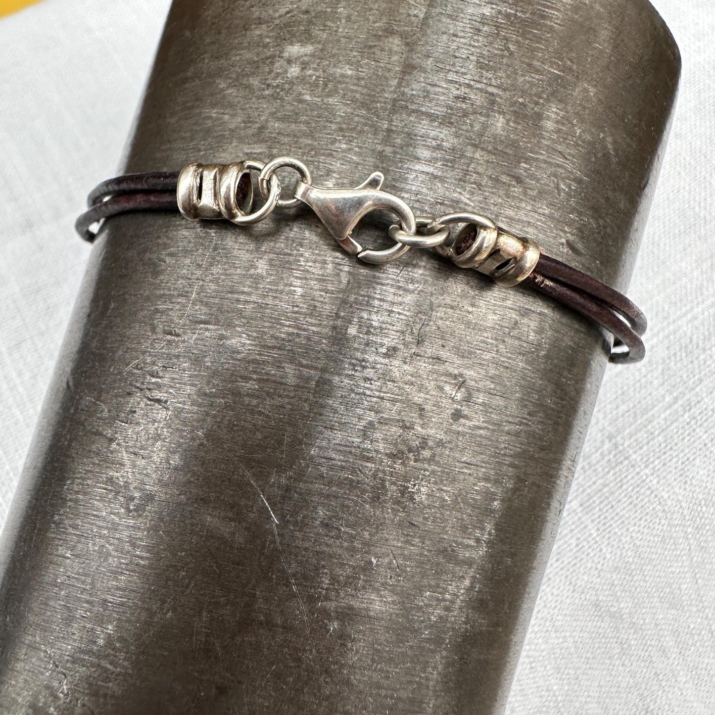 Bridle Leather & Sterling Silver Knotted Bracelet by iNk Jewelry