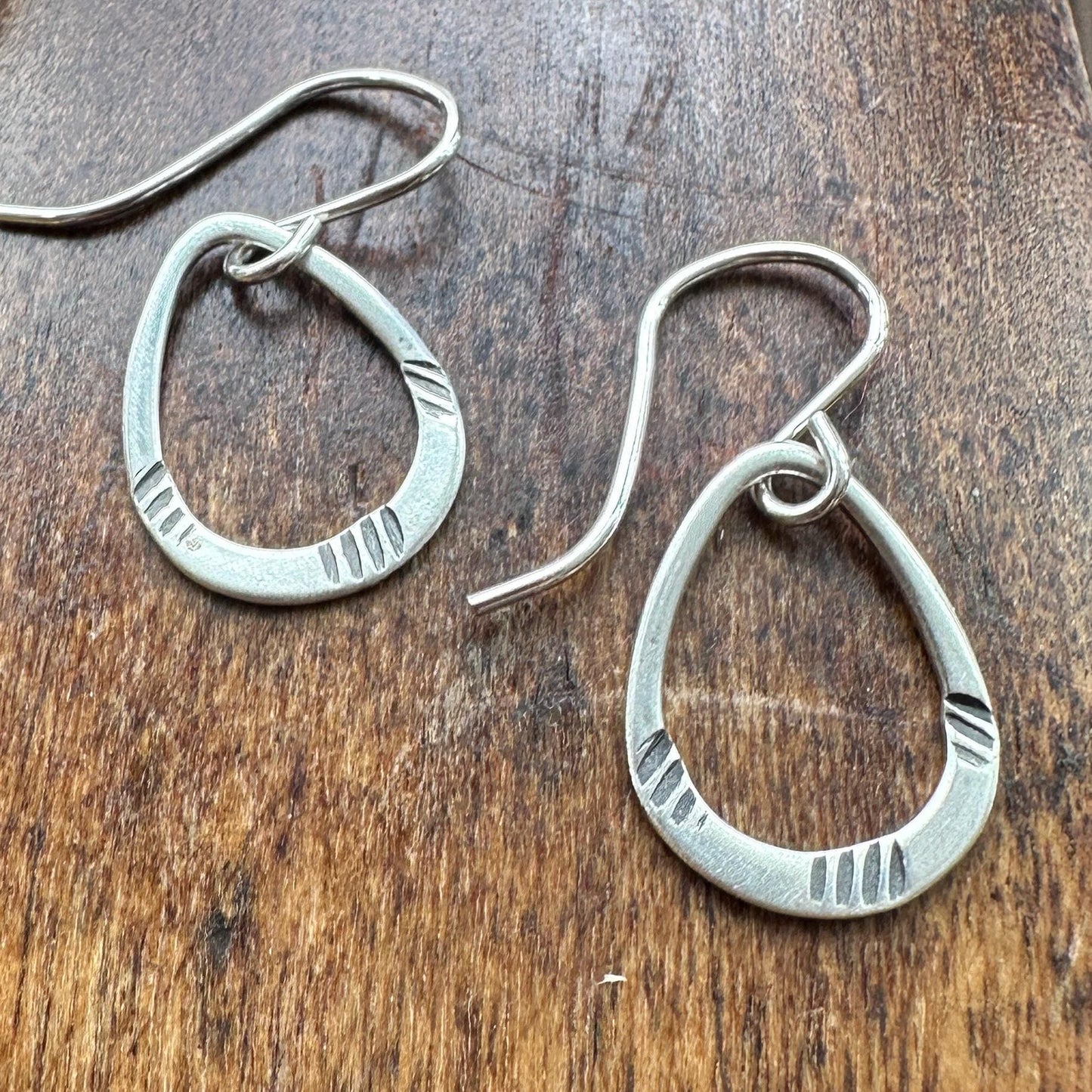 Dainty Sterling Silver Tiny Lisbeth Earrings – Textured Drop Dangle by iNk Jewelry