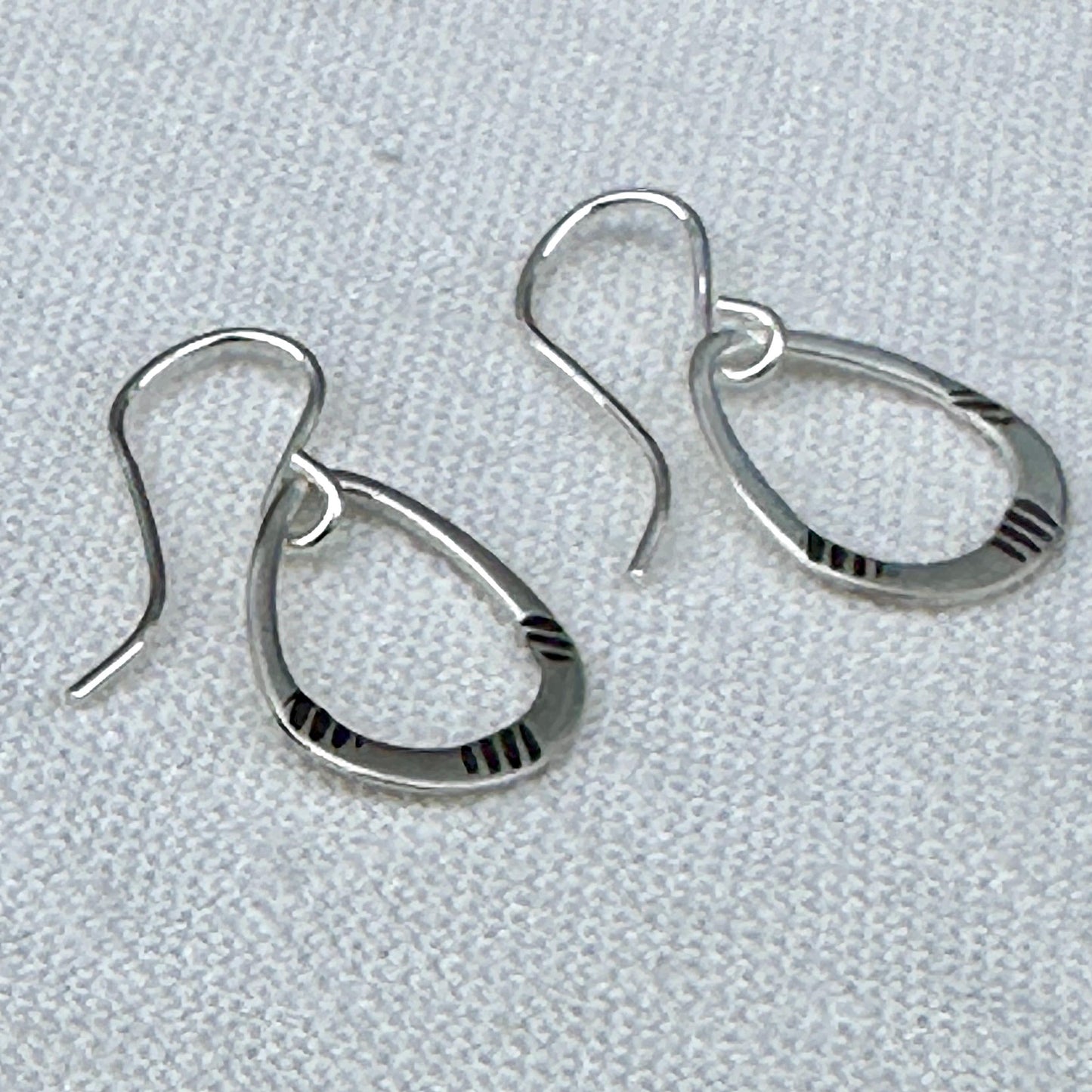 Dainty Sterling Silver Tiny Lisbeth Earrings – Textured Drop Dangle by iNk Jewelry