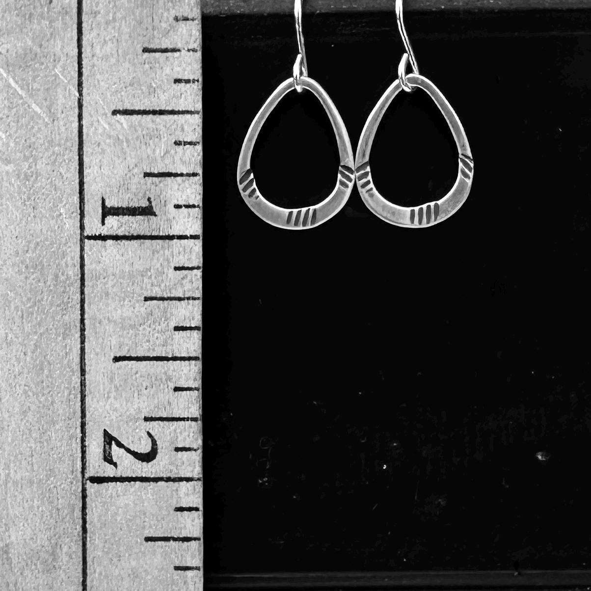 Dainty Sterling Silver Tiny Lisbeth Earrings – Textured Drop Dangle by iNk Jewelry