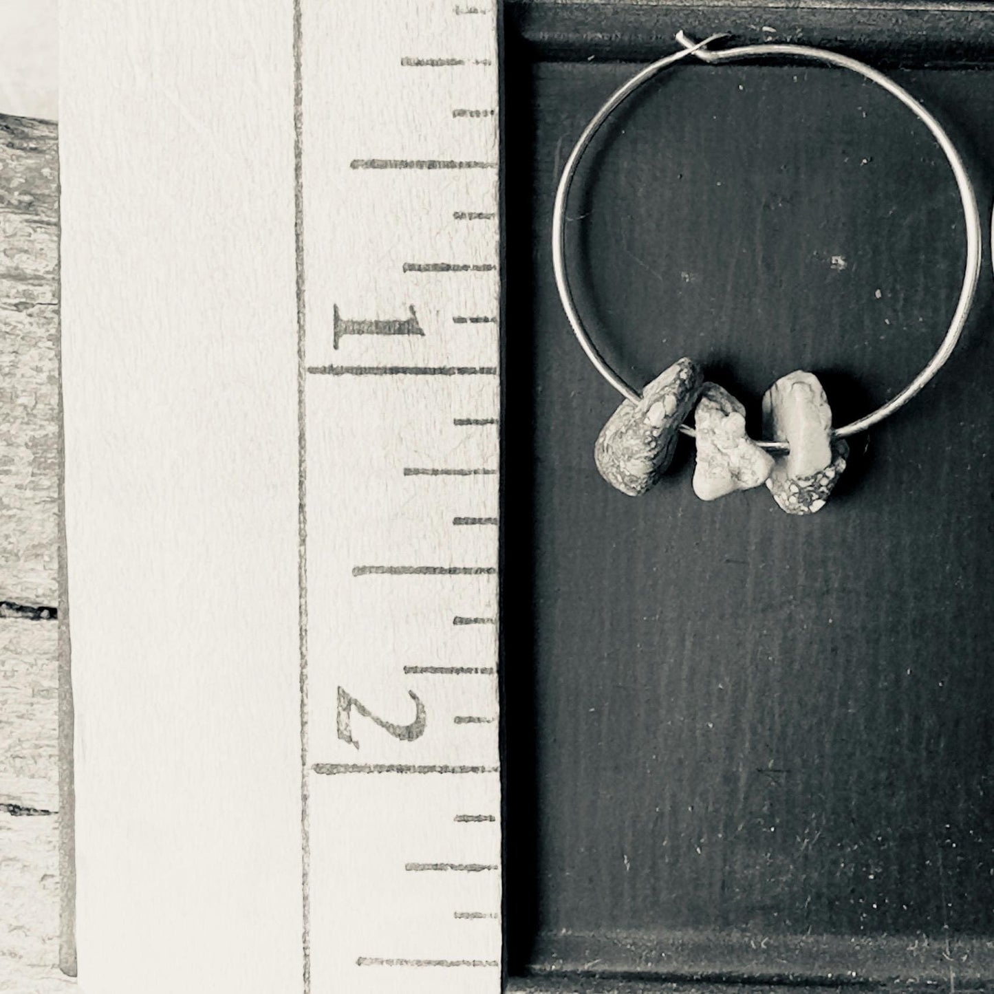 Gold Filled Turquoise Hoop Earrings – Three’s Company Boho Hoops, Genuine Turquoise Stone Hoops, Minimalist Everyday Jewelry by iNk