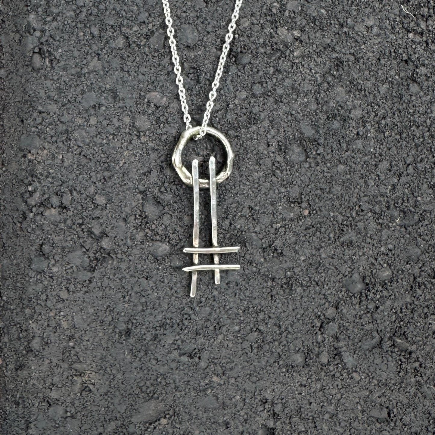 Ladder to the Moon Necklace | Sterling Silver Wire Pendant, Georgia O’Keeffe Inspired, Handmade in Colorado by iNk Jewelry