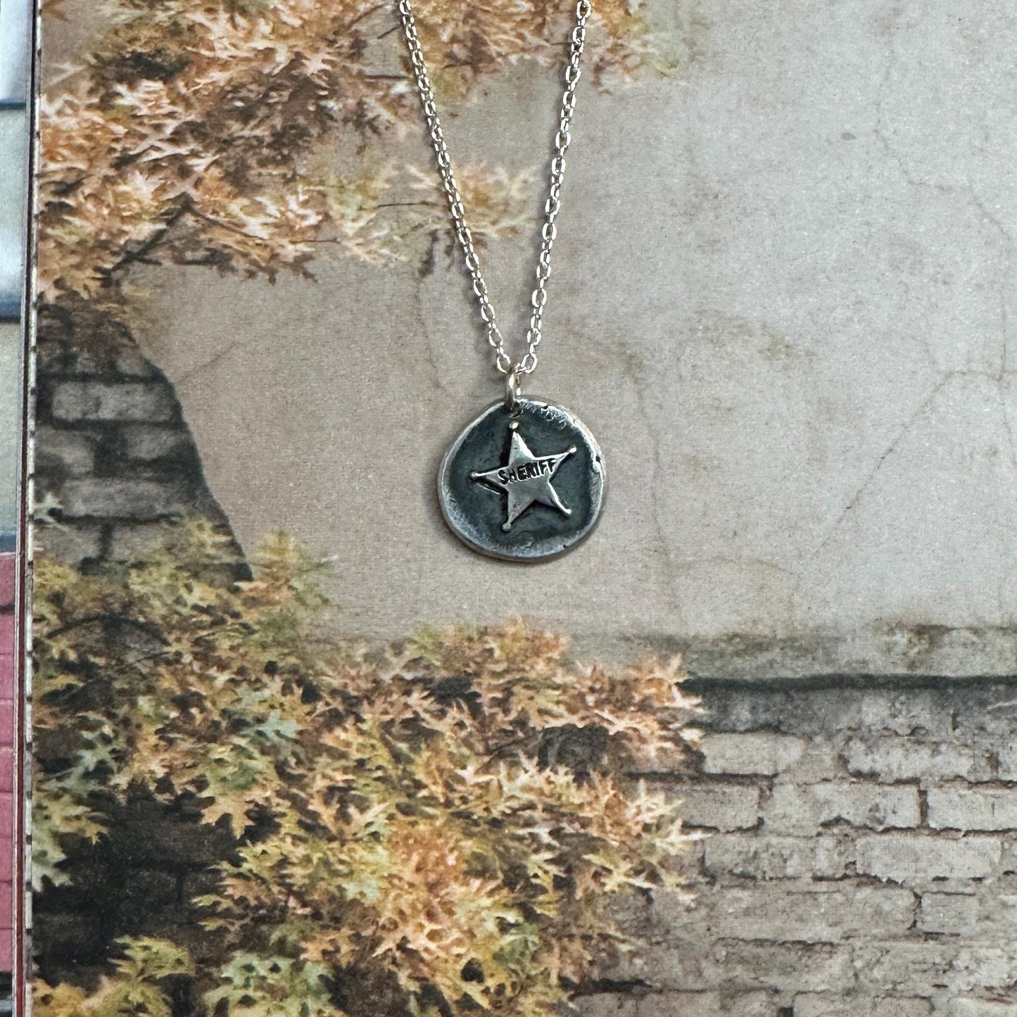 Sheriff Cutie Sterling Silver Badge Necklace by iNk Jewelry