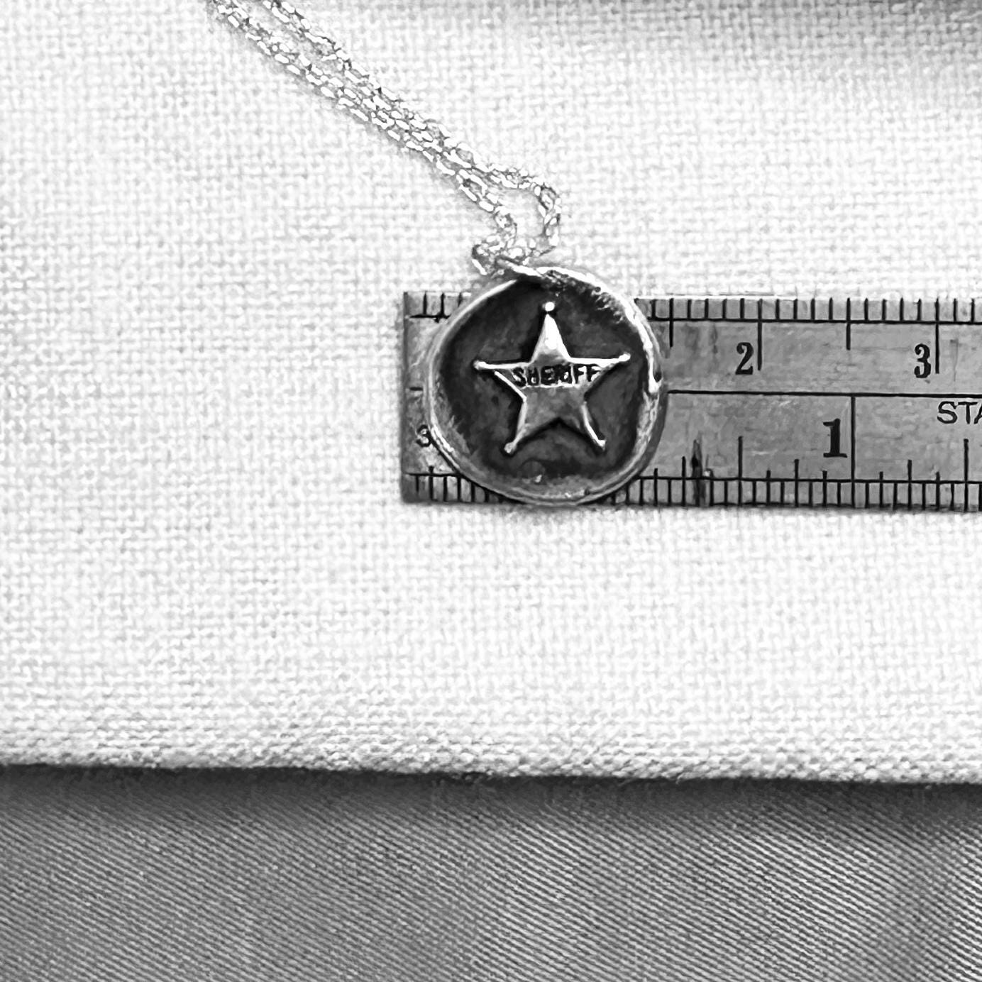 Sheriff Cutie Sterling Silver Badge Necklace by iNk Jewelry