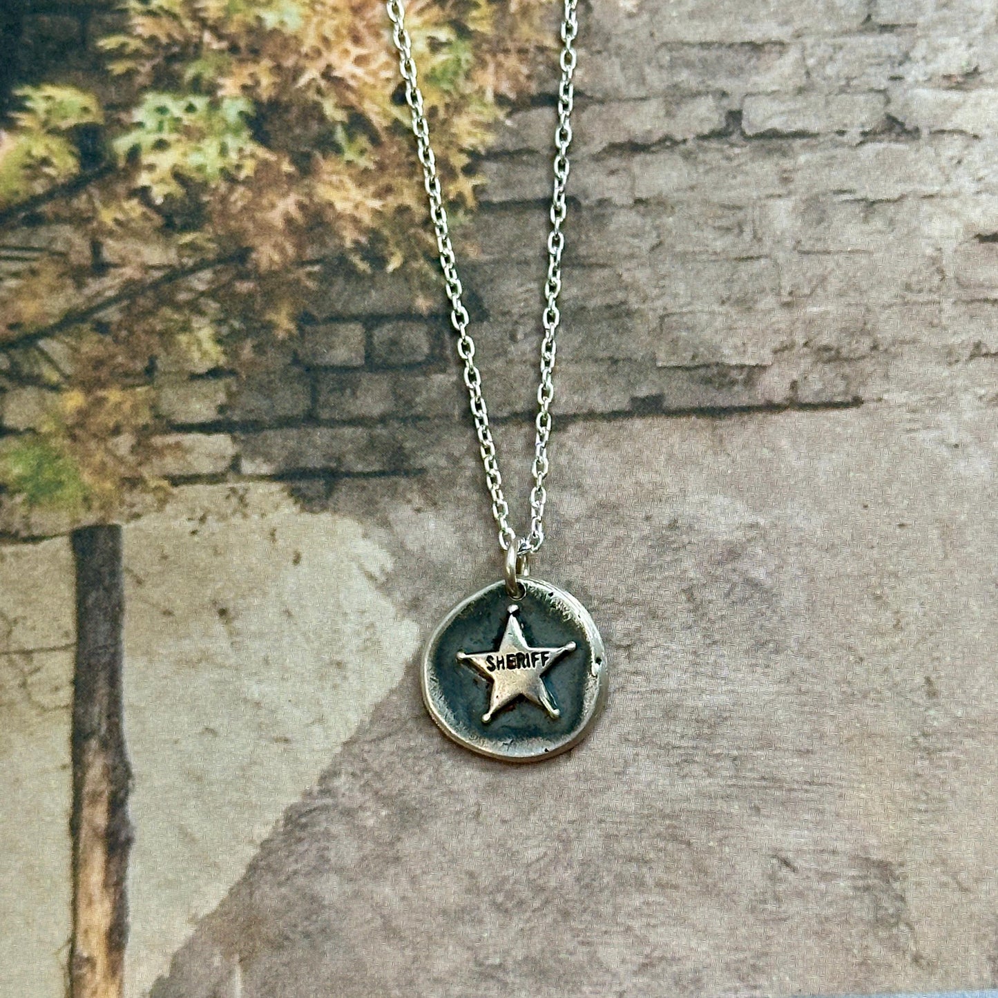Sheriff Cutie Sterling Silver Badge Necklace by iNk Jewelry