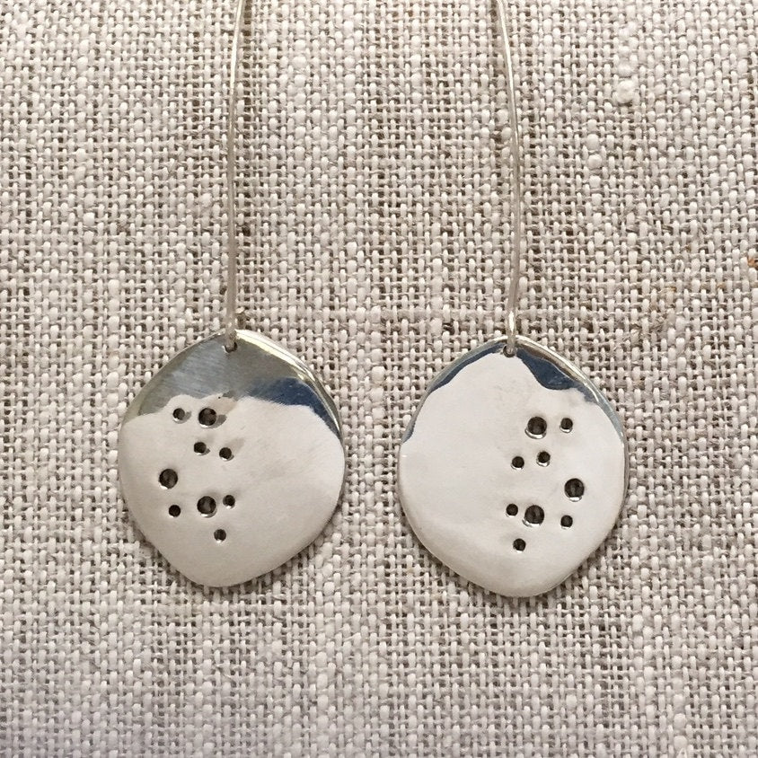 Lunar Elegance: Handcrafted Silver Moon Earrings by iNk Jewelry