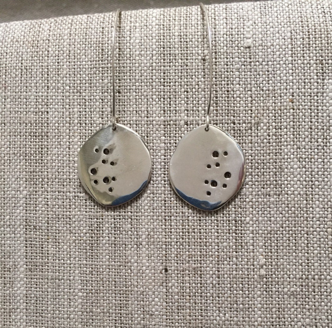 Lunar Elegance: Handcrafted Silver Moon Earrings by iNk Jewelry