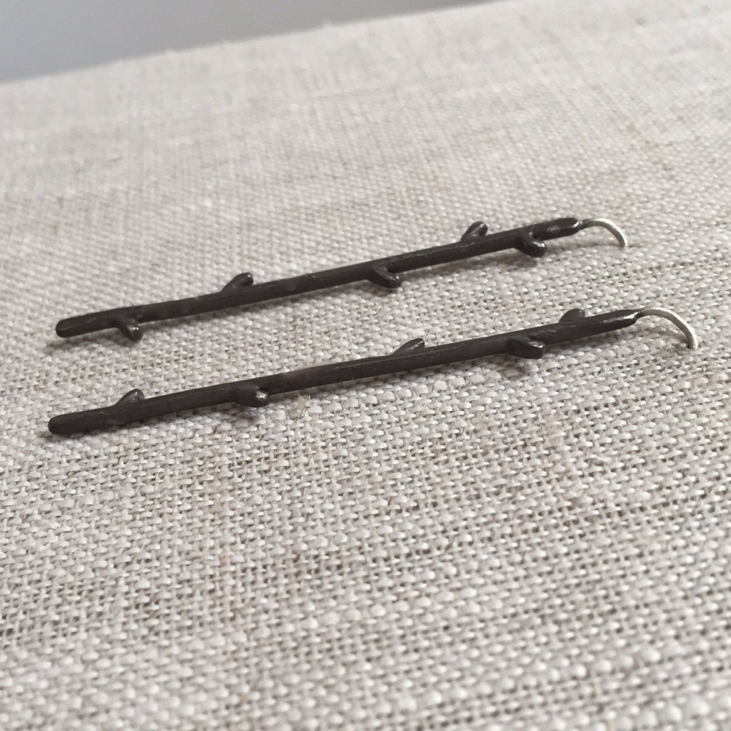 Twig Solid Sterling Silver Earrings by iNk Jewelry