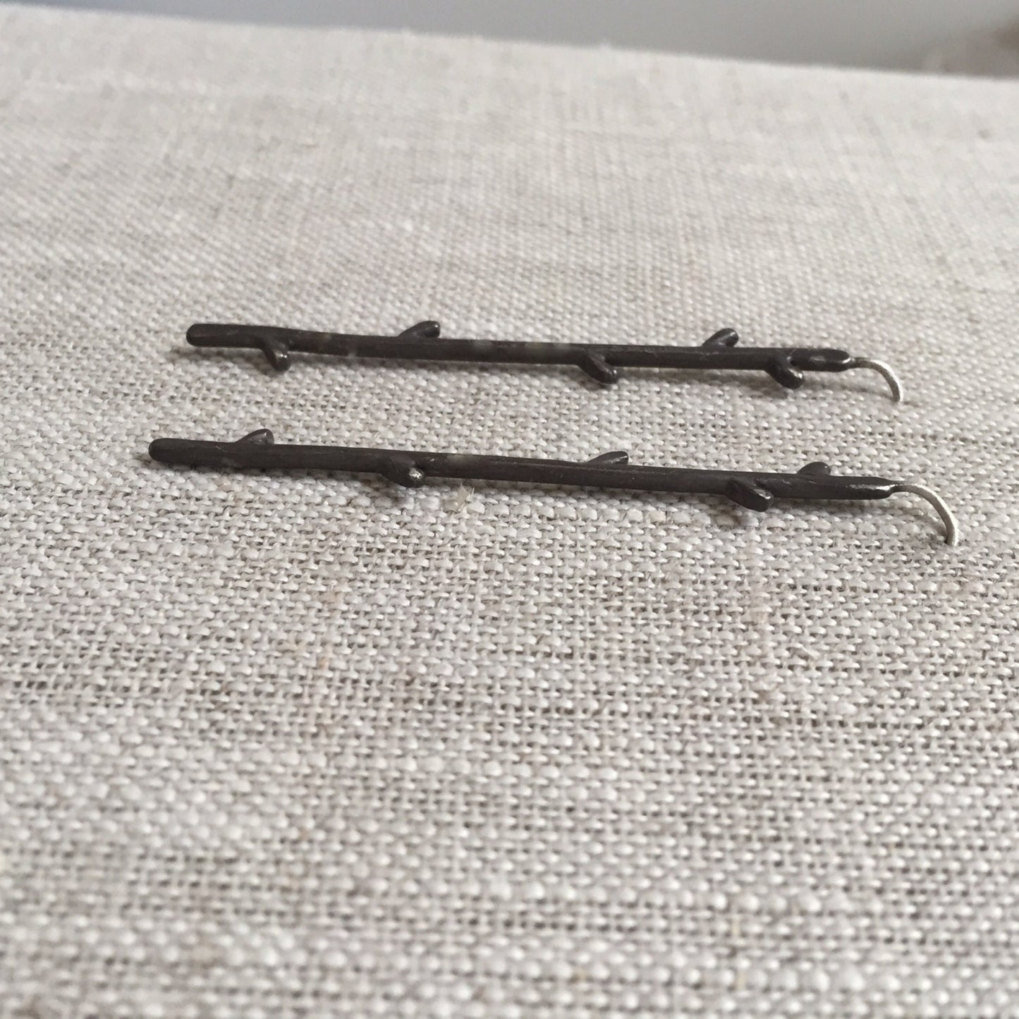 Twig Solid Sterling Silver Earrings by iNk Jewelry
