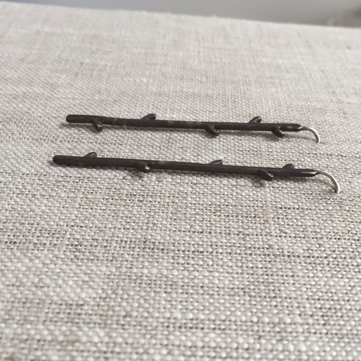 Twig Solid Sterling Silver Earrings by iNk Jewelry