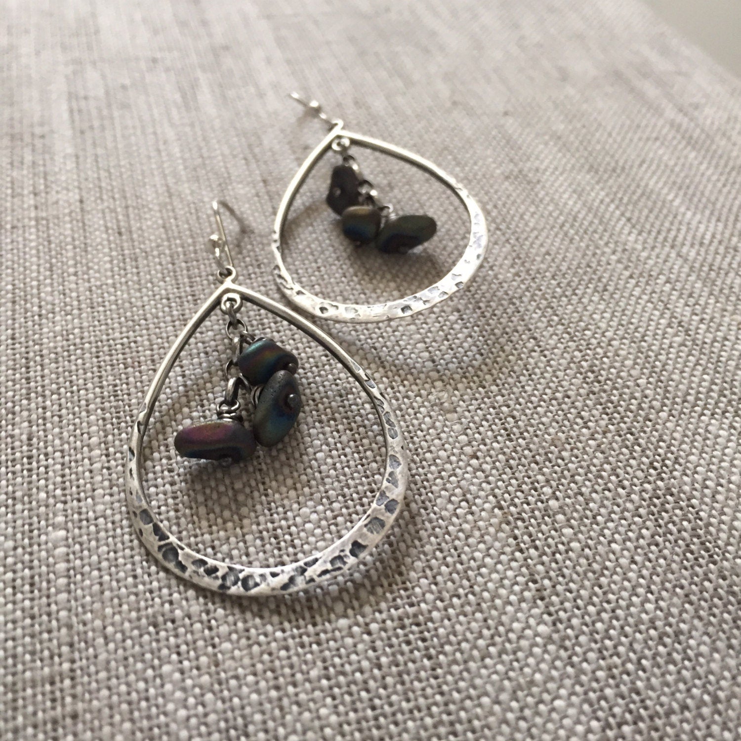 Lisbeth Sterling Silver Teardrop Earring with Gemstone Drops