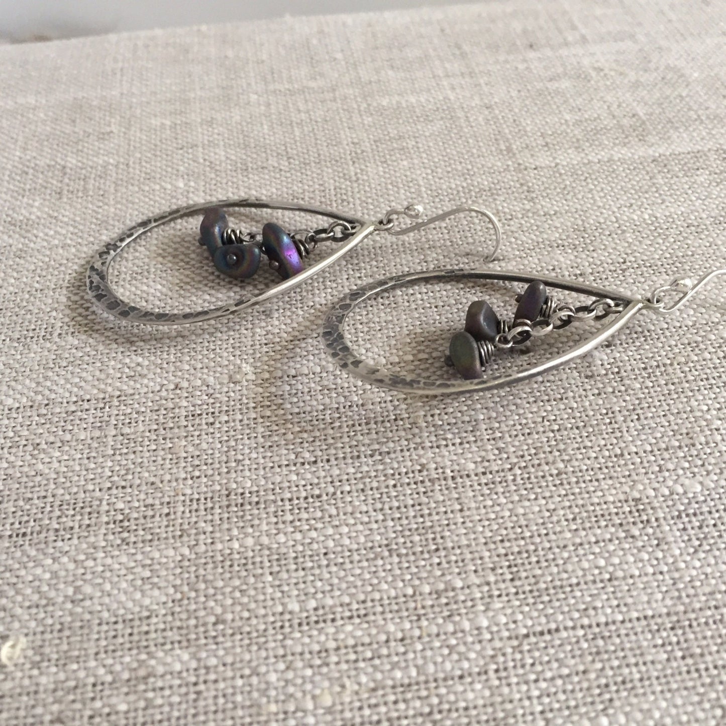 Sterling Silver Teardrop Earring with Gemstone Drops "Lisbeth" by iNk Jewelry