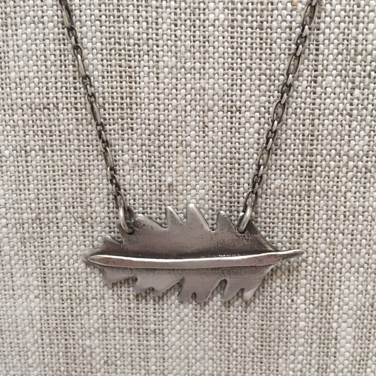 Oak Leaf Necklace in Sterling Silver by iNk Jewelry