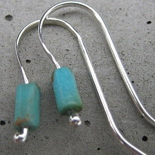 Simple Tiny Turquoise Earrings by iNk Jewelry