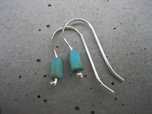 Simple Tiny Turquoise Earrings by iNk Jewelry