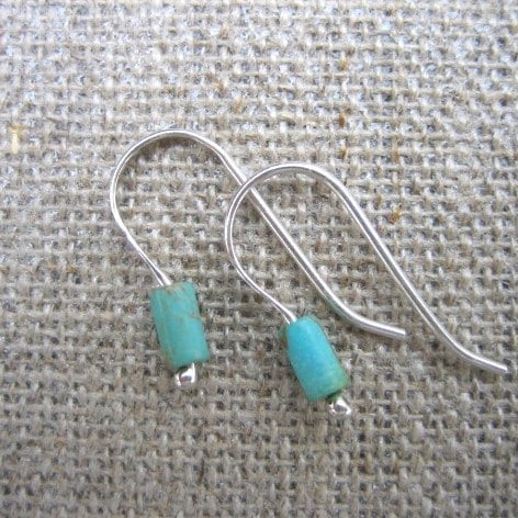 Simple Tiny Turquoise Earrings by iNk Jewelry