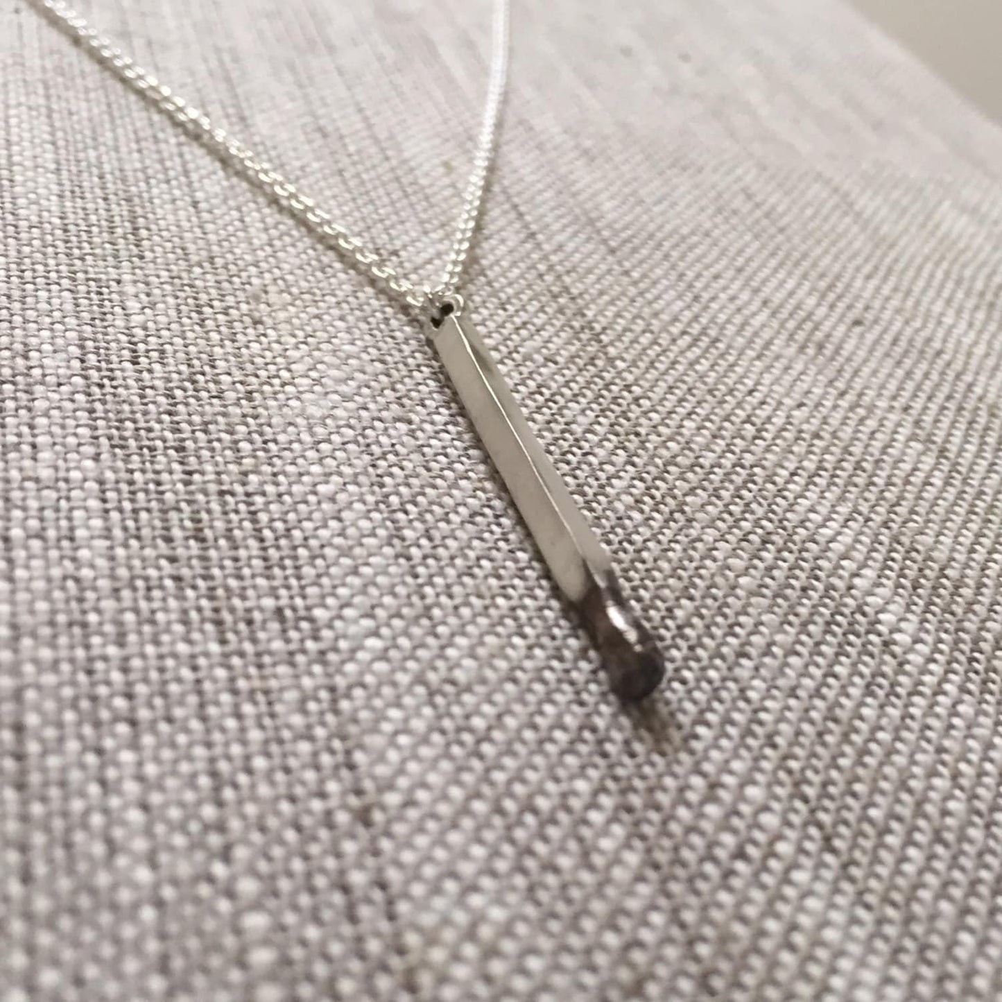 Matchstick Necklace Burning Love Solid Sterling Silver by iNk Jewelry