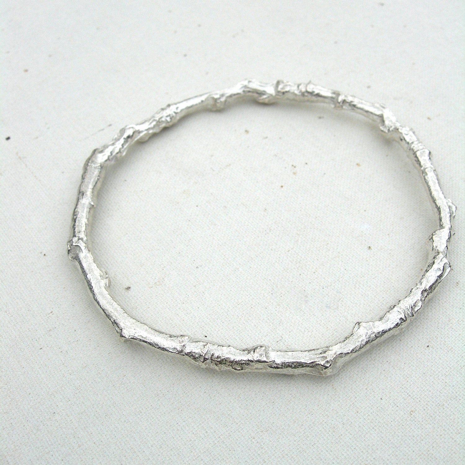 Circle of Life Bangle – Cast Sterling Silver Tree Branch Braceletby iNk Jewelry
