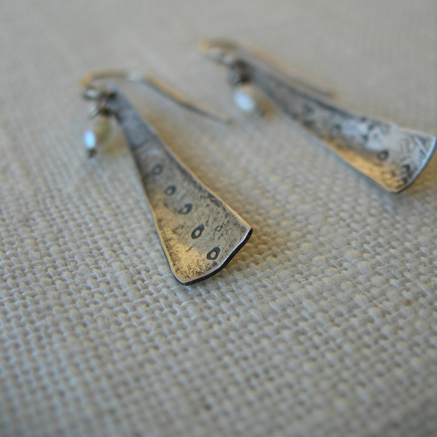 White Pearl and Solid Sterling Dangle Earrings Whoops Johnny by iNk Jewelry