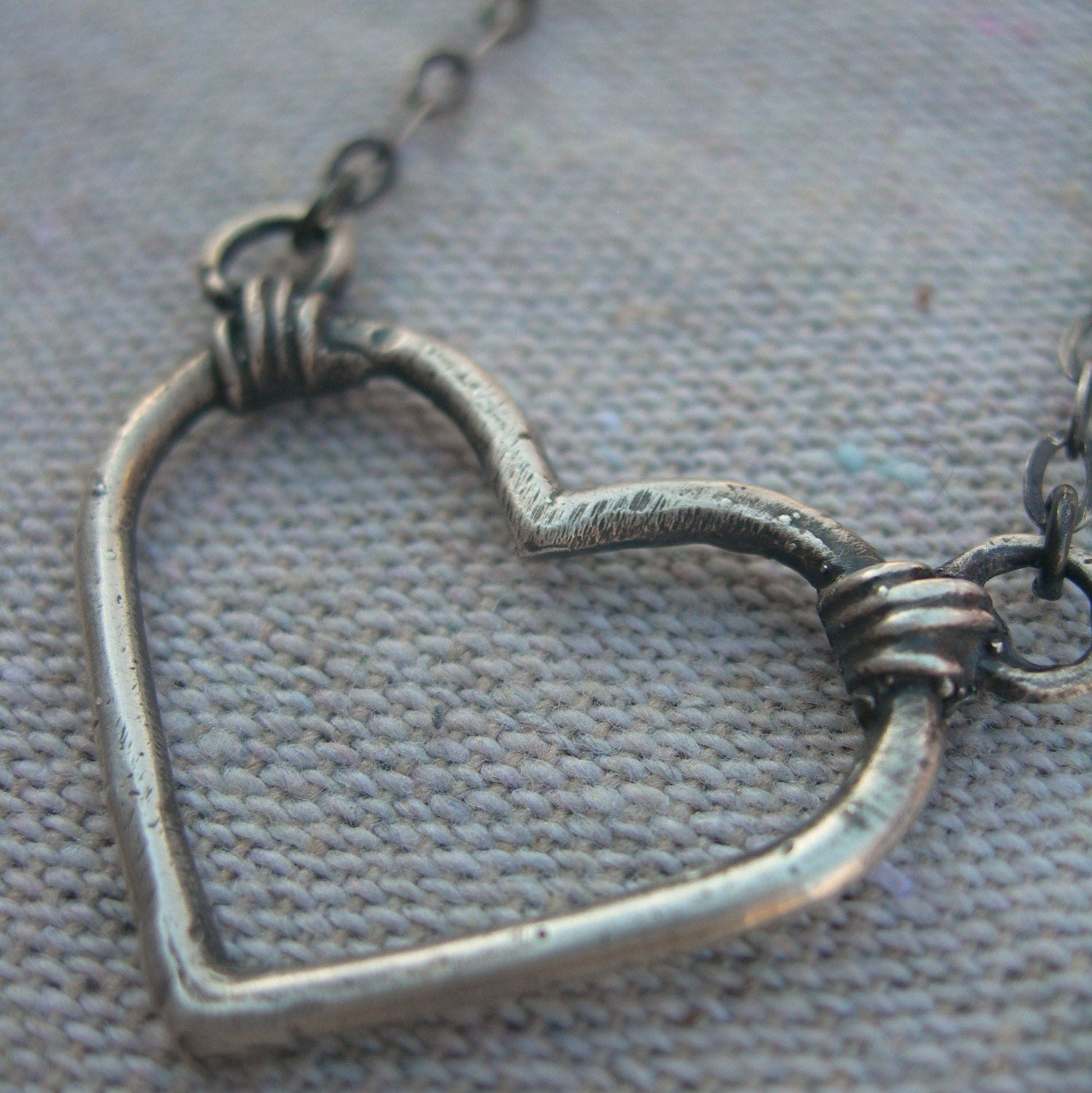 Heart Strum Necklace ID Badge or Glasses - Sterling Silver