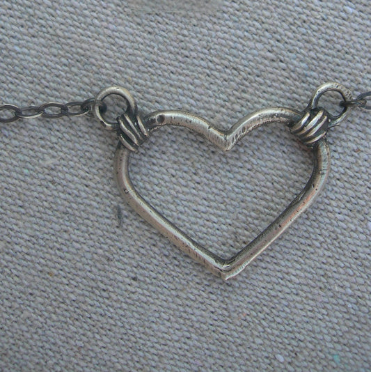 Heart Strum Necklace ID Badge or Glasses - Sterling Silver