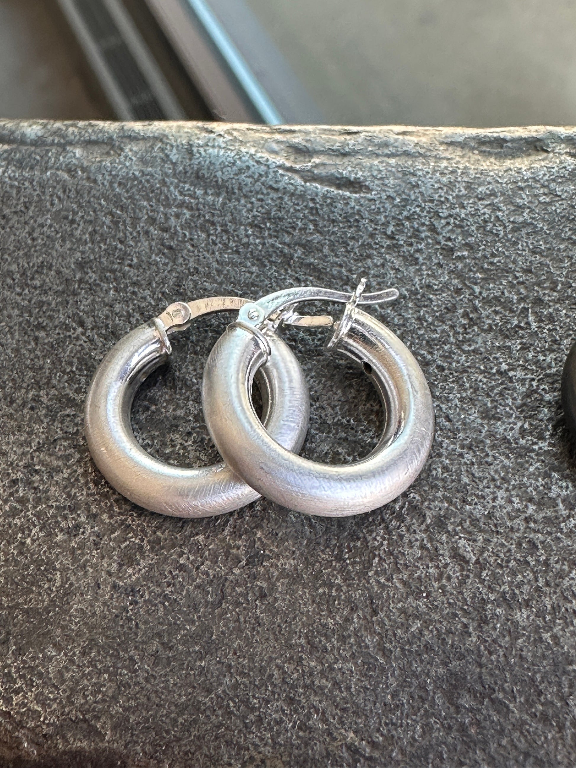 Sterling Silver Hoop Earrings-Small & Beefy by iNk Jewelry