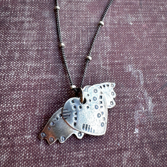 Winged Heart Sterling Silver Necklace “Winbed Love” by iNk Jewelry