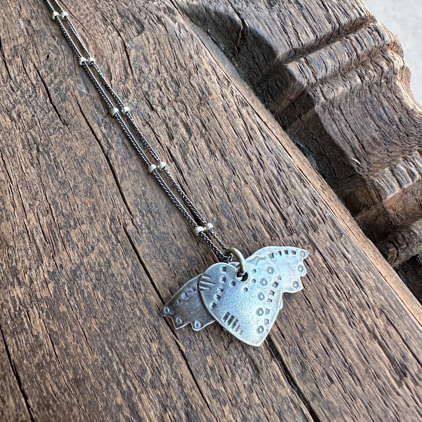 Winged Heart Sterling Silver Necklace by iNk Jewelry