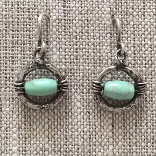 Little Mondo Sterling Silver & Turquoise Earrings by iNk Jewelry