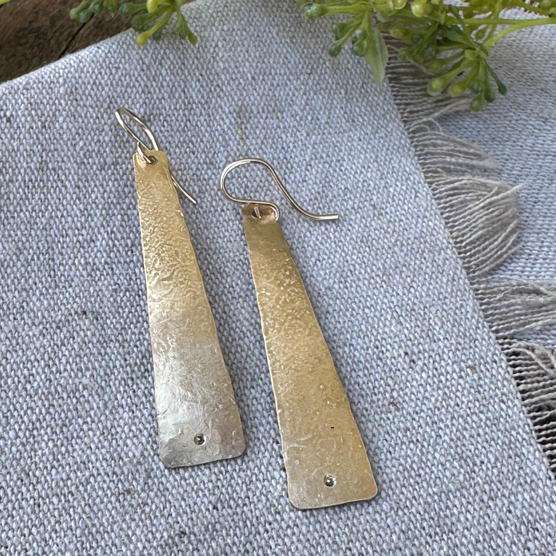 Iron Struck Gold Fill Earrings