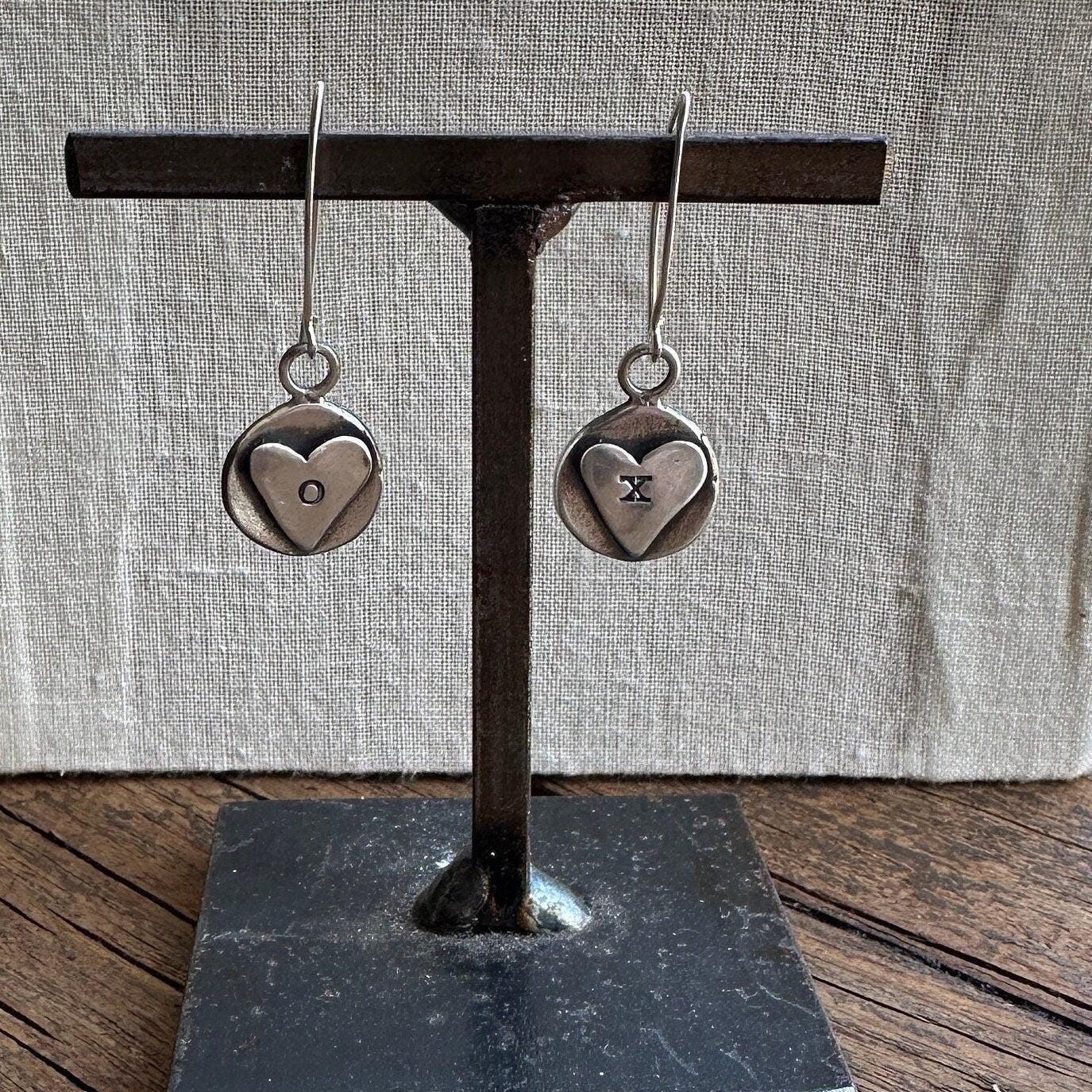 Love Letters Heart Sterling Silver Earrings by iNk Jewelry